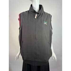 Vintage Elendale Colonial Country Club Embroidered Black Vest XL 100% Polyester